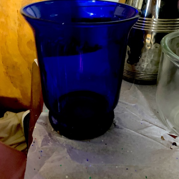 PartyliteLarge Cobalt Blue Candle Holder